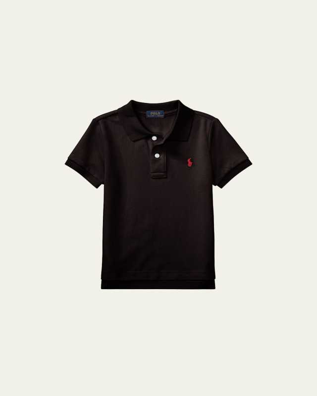 Boy's Short-Sleeve Logo Embroidery Polo Shirt, Size 2-7